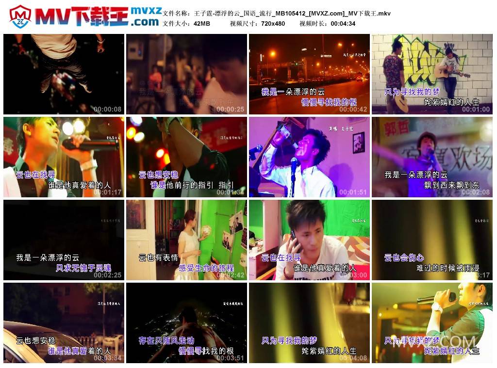 王子霆-漂浮的云_国语_流行_MB105412